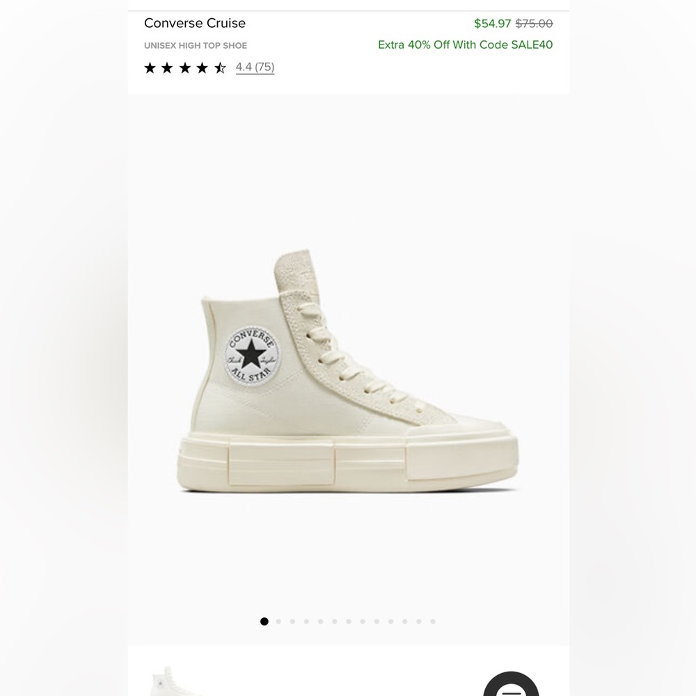 Converse Cruise High Tops in Off-White